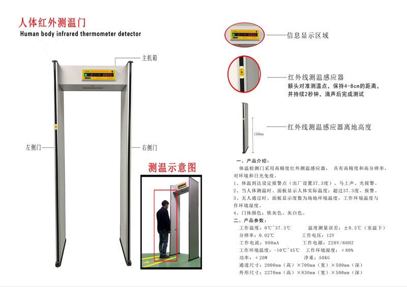 人体红外测温门